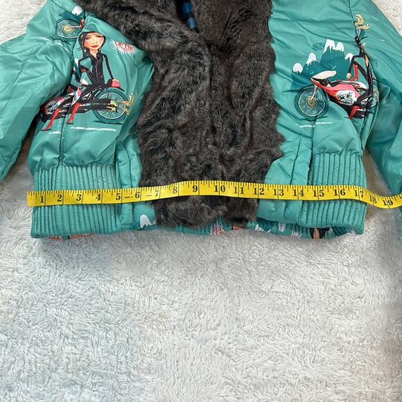 Y2k Custo Barcelona cold highway silky cropped novelty print coat, 42 or 8 - Picture 6 of 12